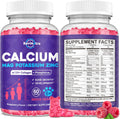 Calcium Potassium Magnesium Gummies for Kids & Adults, with Hydrolyzed Collagen, Zinc, Phosphorus, Multivitamin for Sleep, Bone Strength, Density Support, Sugar Free,Raspberry 2 Pack