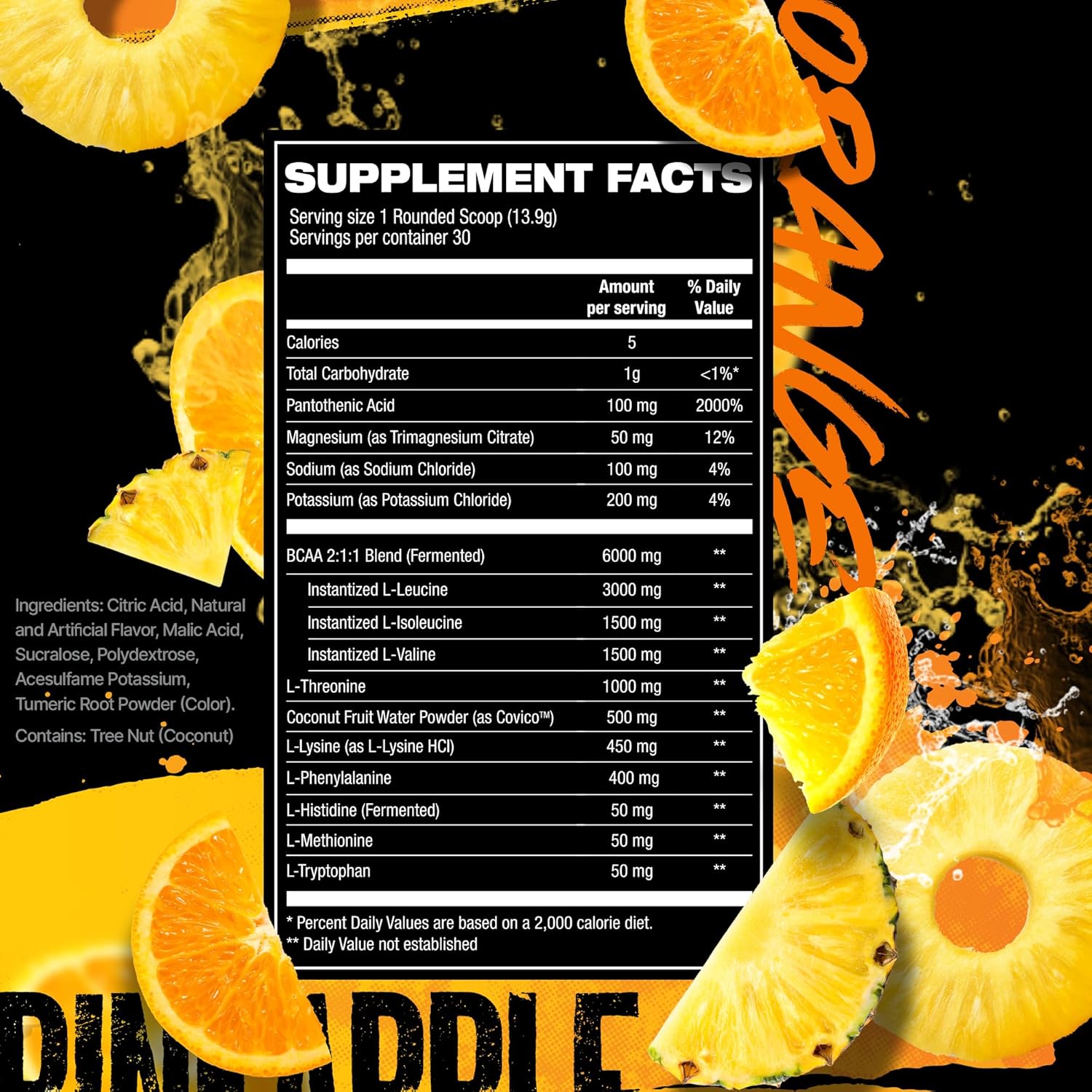 HOSSTILE SILO[9] Essential Amino Acids, EAA & BCAA Powder, Electrolyte Hydration Support, Enhance Muscle Growth & Recovery, Pre or Post Workout Drink, Orange Pineapple, 30 Servings