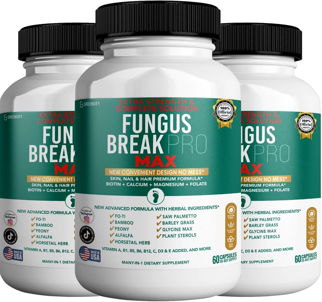Fungus Break Pro Max Nail & Hair Supplement, 60 Capsules, Biotin 5000mcg with Vitamins & Herbal Blend (3)