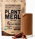 Plant Meal Replacement Shake - Chocolate - 25g of Plant Based Vegan Protein Powder, 76+ Organic Superfoods, Vitamins & Minerals, Mushrooms, Super Greens, Digestive Enzymes & Probiotics - 15 Servings