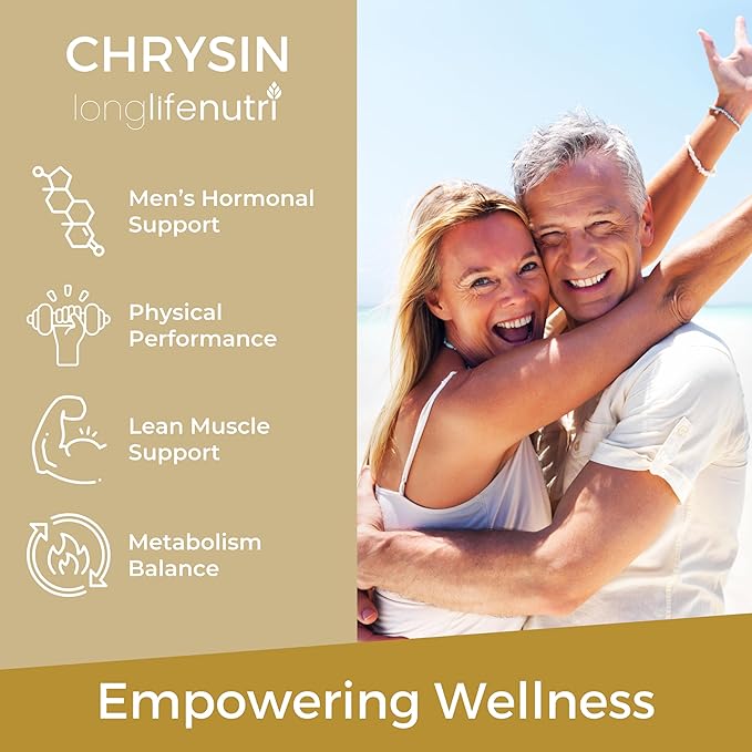LongLifeNutri Chrysin 500mg – 180 Vegetarian Capsules, from Passion Flower, 5, 7-Dihydroxyflavone, Natural Antioxidant for Overall Wellness, 6-Month Supply, GMP Certified, Made in USA