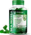Sea Moss Gummies, 3200mg Irish Sea Moss Mixed Berry Flavor with Maximum Potency Bladderwrack and Burdock Root - Supports Skin, Energy and Immunity - 90 Count