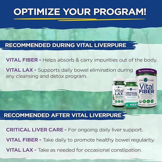 Vital Planet – Vital Liver Pure Liver Cleanse Detox & Repair with Milk Thistle, NAC Supplement N-Acetyl Cysteine, Andrographis, Dandelion, Turmeric, Alpha Lipoic Acid, 2-Part 14-Day Kit, 56 Capsules