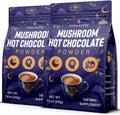 Mushroom Hot Cocoa with Magnesium Glycinate, Reishi, L-Theanine, Ashwagandha, Lemon Balm, Lavender, Cacao Powder Organic Hot Chocolate Supplement for Sleep, Relaxation, No Melatonin, 2P