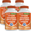 5-in-1 Ceylon Cinnamon Powder Extra Strength – Organic Ceylon Cinnamon Capsules with Turmeric, Apple Cider Vinegar, Korean Ginseng & BioPerine for Metabolism & Energy Support Pills (120 Ct, 4 Pack)