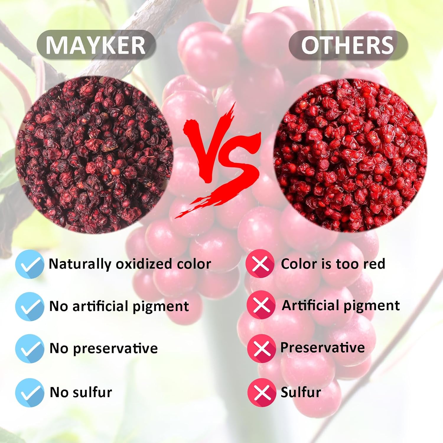 MAYKER Schisandra Berry 8.8OZ (250grams) | Sun-dried Schisandra Berry for Tea | Tart Flavor Base for Beverages, Mocktails