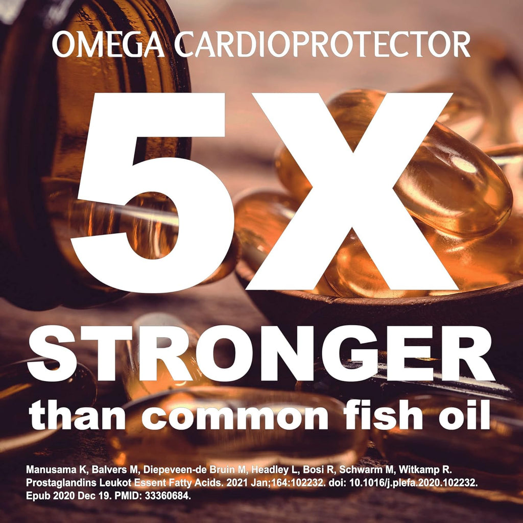 Thrivous Omega Cardioprotector – Advanced Heart & Circulation Support Supplement with AvailOm Omega-3, Garlic, Gotu Kola, Oligopin Pine Bark – 60 Vegan Capsules