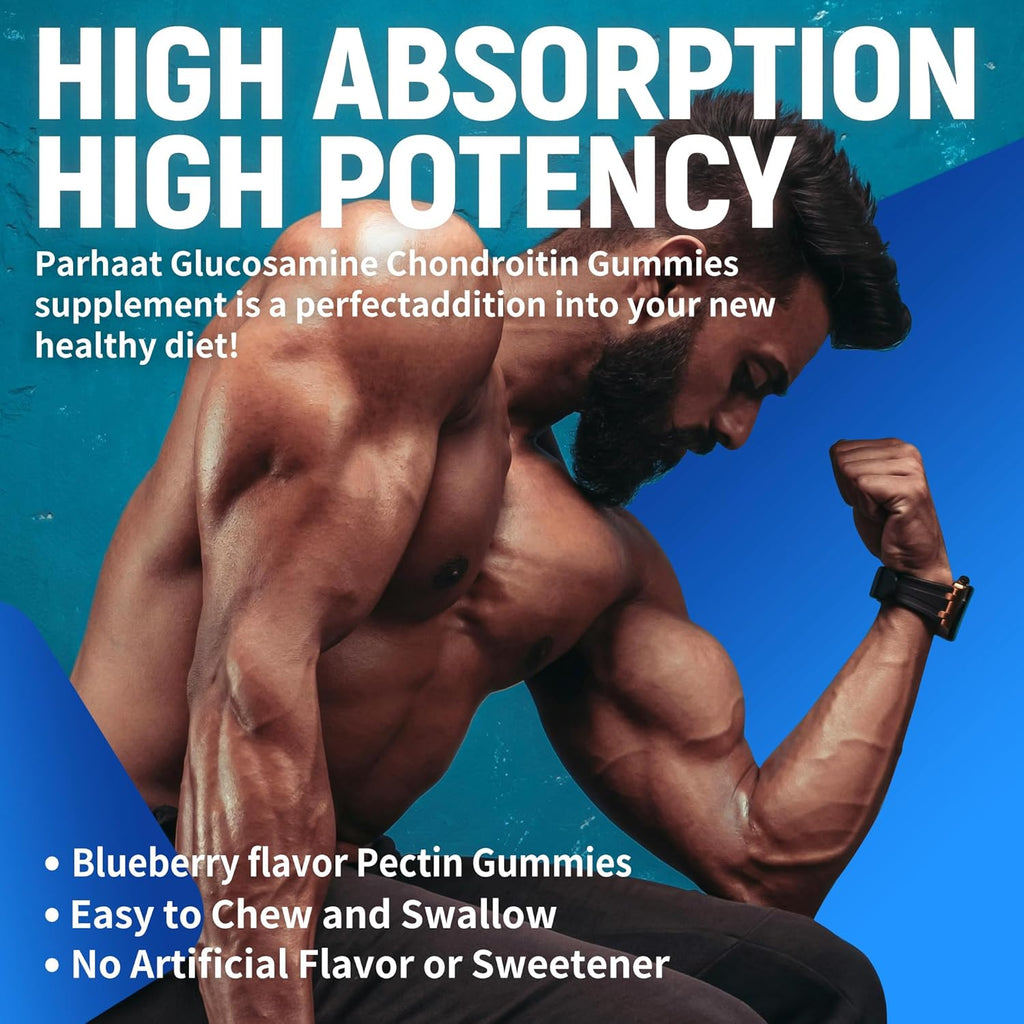 Glucosamine Chondroitin Gummies with MSM & Elderberry Extra Strength - Joint Support, Antioxidant Immune Support Supplement for Adults, Men & Women.Blueberry