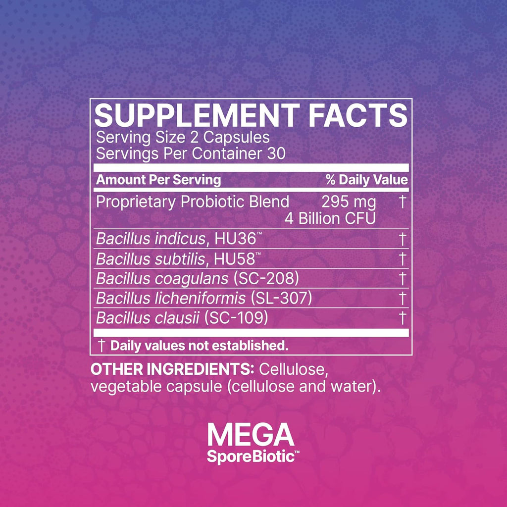 Microbiome Labs MegaSporeBiotic Probiotics for Women & Men - Spore Based Probiotics for Digestive Health - Shelf Stable & Travel-Friendly (60 Capsules)