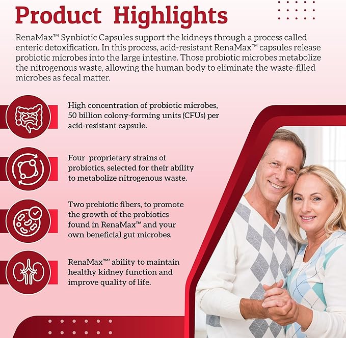 Capsule Kidney Restores & Kidney Care Supplement - Probiotic & Prebiotic Supplement to Support Normal Kidney Function - 50 Billion CFU per Capsule - Made in U.S.A (90 Caps (1 Pack))