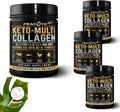 Multi Collagen Protein Powder 16.2 oz (4 Pack) | 5 Types with Bone Broth, Hydrolyzed Peptides, Biotin & MCT Oil, Unflavored Collagen Powder, Supports Skin, Hair, & Nails, Keto Friendly