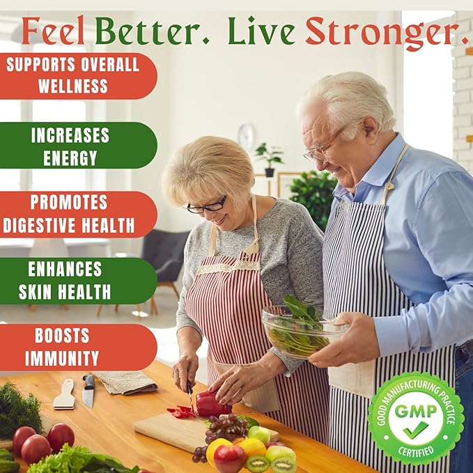 Fruit and Veggies Supplement Vitamins for Men and Women Super Fruits and Veggies Capsules to Support Balanced Nutrition and Energy Levels Whole Natural Super Foods 180 Count (Pack of 4)