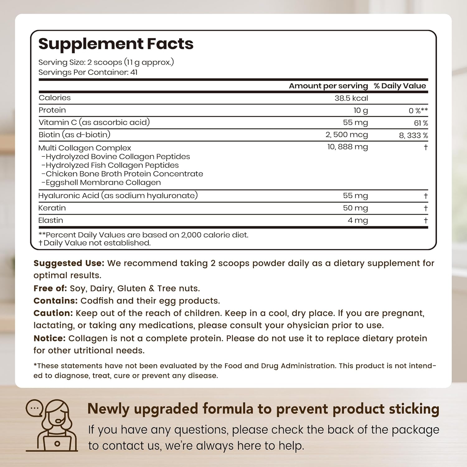 VEV Multi Collagen Peptides Powder, 16 oz (41 Servings) – Type I, II, III, V, X, Hydrolyzed Collagen, Hyaluronic Acid Power, Biotin, Vitamin C, Supports Skin, Unflavored, Dissolves Easily