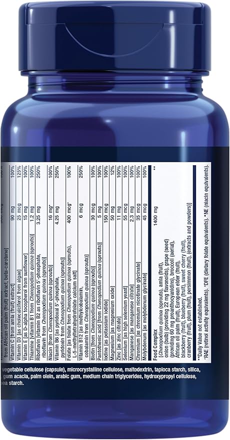 Life Extension Whole Food Multivitamin, Plant-derived Vitamin D3, A, B, C & E, Plus Minerals, Plant extracts, Stay Healthy from Head to Toe, Gluten-Free, Non-GMO, Vegetarian, 90 Capsules