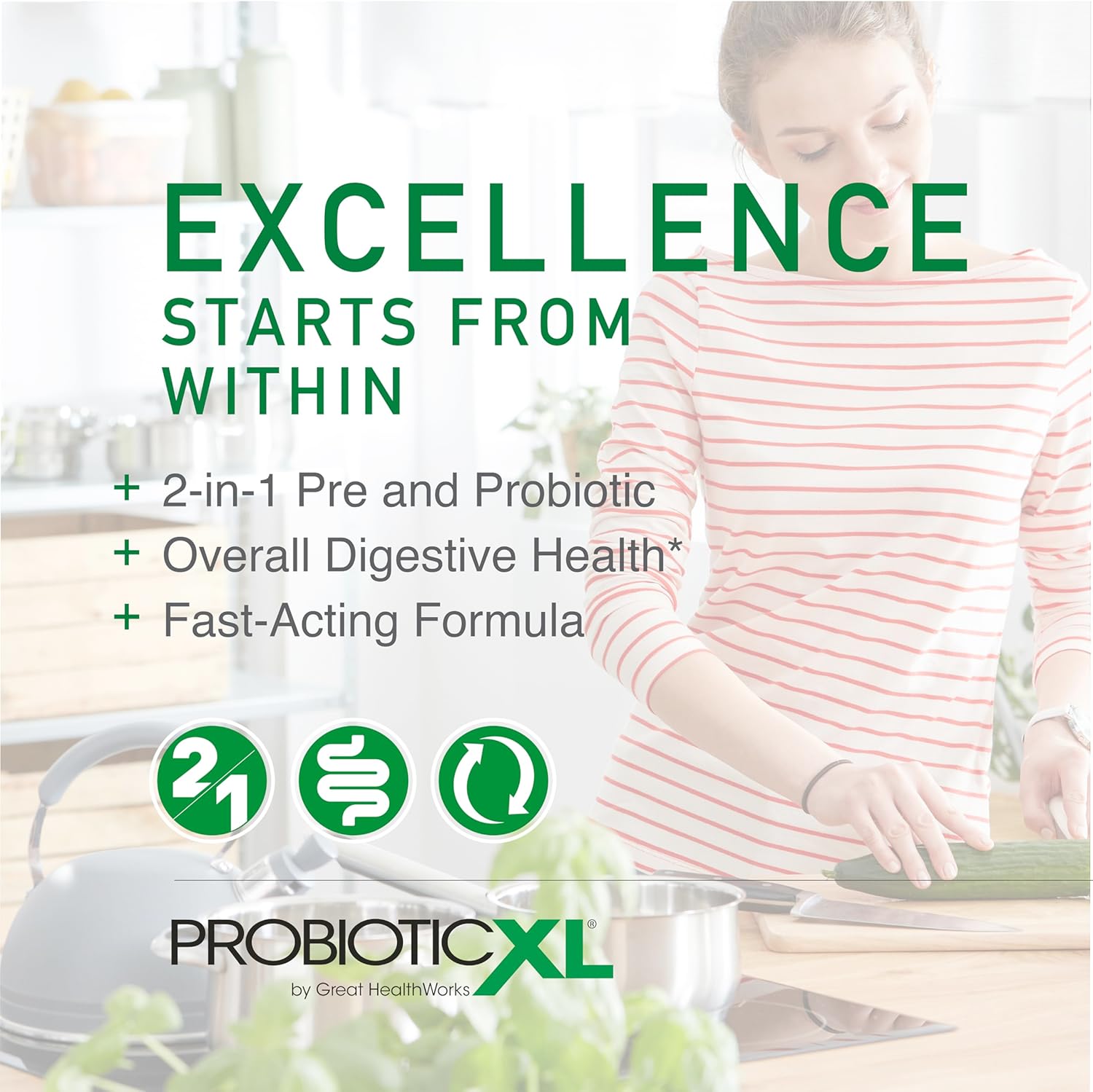 OmegaXL ProbioticXL - Probiotic & Prebiotic, Shelf Stable - Blend 11 Strains - Promote Healthy Gut Flora Growth, 12.5 Billion CFU - Non-GMO, Gluten-Free - 30 Veggie Caps