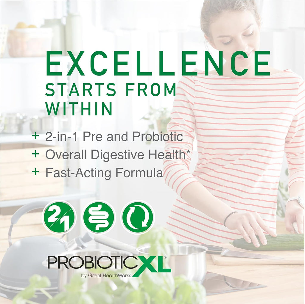 OmegaXL Powerful Joint and Muscle Support Supplement (60 Count) & Probiotic XL - PreforPro, DE111, Shelf Stable - Promote Healthy Gut Flora Growth (30 Veggie caps)