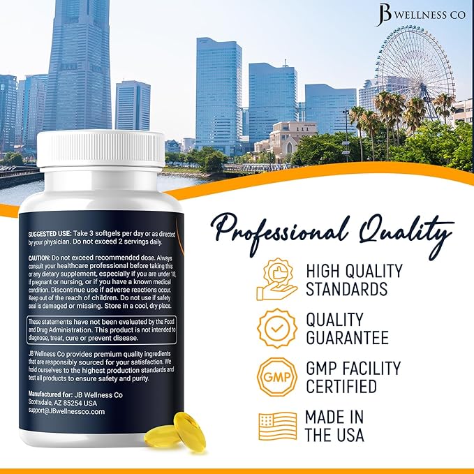 Triple Strength Omega 3 Fish Oil 3750 mg - EPA & DHA - Over 3000mg Omega-3 Fatty Acids - 1350mg EPA + 900mg DHA - Best Essential Fatty Acids, Burpless Fish Oil - 90 Count