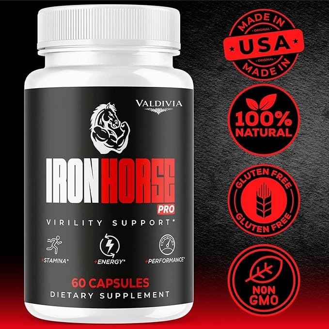 (3 Pack) Iron Horse Pro Supplement Pills - Official IronHorse Pro Advanced Formula Support Capsules - Maximum Strength, Natural Iron Horse Pro for Overall Health & Wellness, 180 Capsules for 3 Months