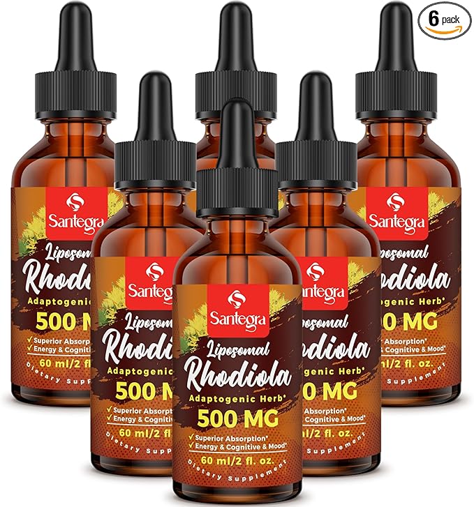 57,000 MG Liposomal Active Rhodiola Rosea Supplement with Ashwagandha, Liquid for High Absorption, Rhodiola Rosea Root Extract Tincture for Energy, Stress, Mood, Vegan, Sugar & Gluten-Free, 360 ml