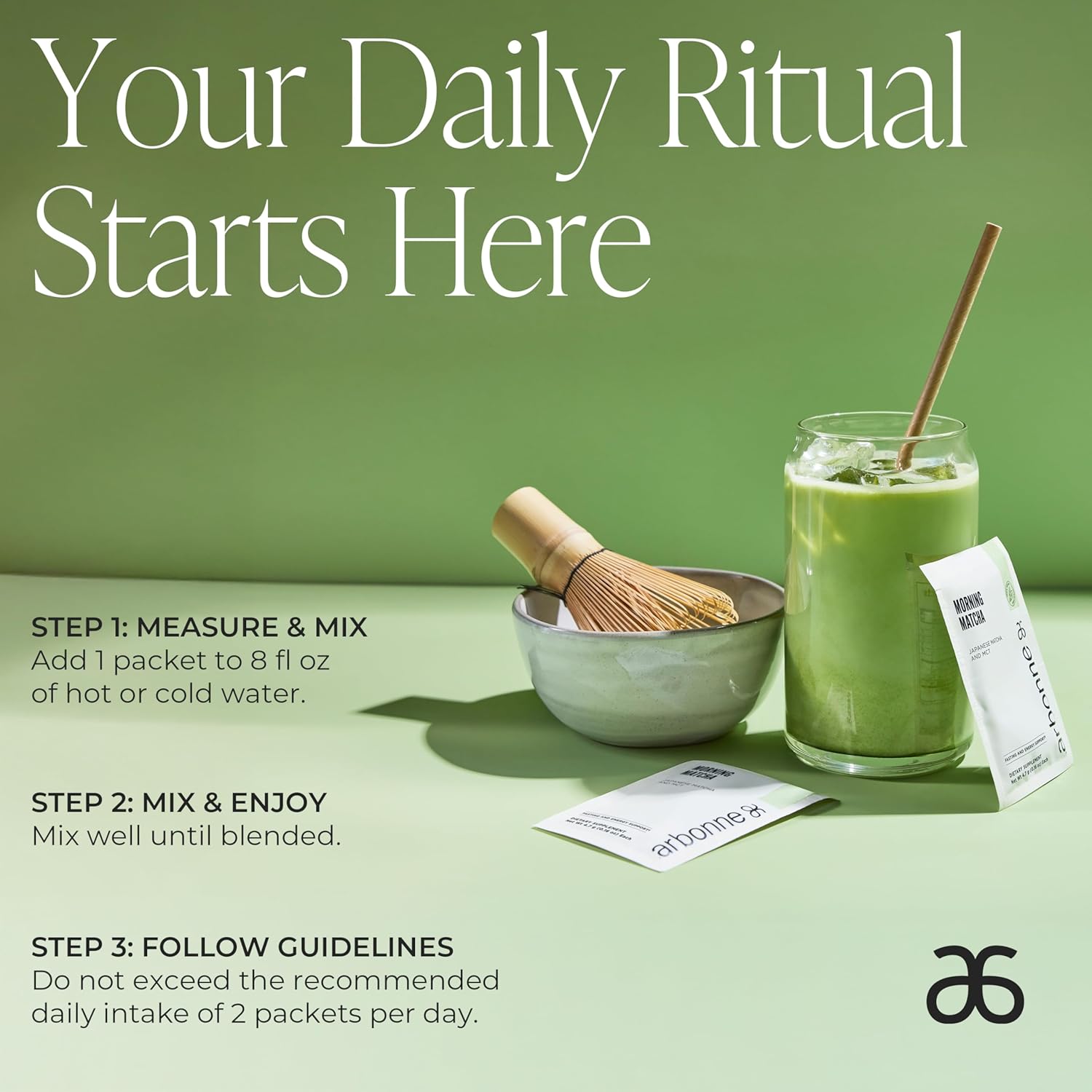 Arbonne Morning Matcha Green Tea Powder – Organic Japanese Matcha Powder with MCT Oil for Sustained Energy, Focus & Antioxidant Support – Vegan, Gluten-Free, Non-GMO – 30 Servings