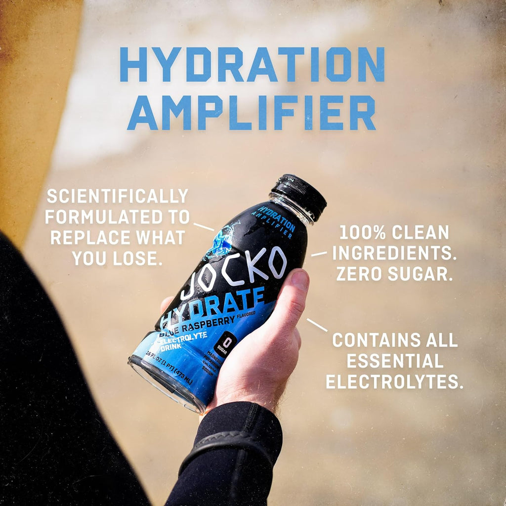 Jocko Fuel Hydrate Electrolyte Drinks - Sports Drink Hydration Amplifier, Thirst Quencher - Scientifically Formulated Electrolyte Blend Island Orange Flavor 16 Oz (12 Pack)