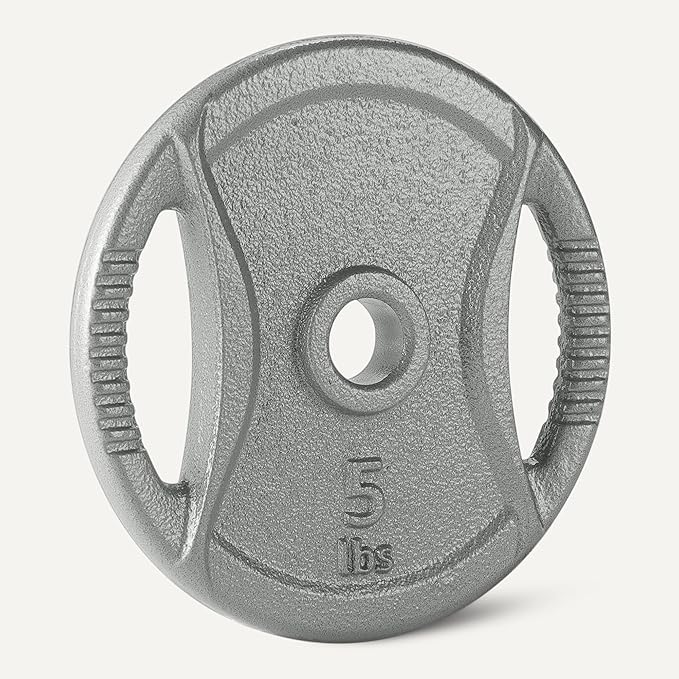 Amazon Basics 1-Inch Cast Iron Grip Weight Plates
