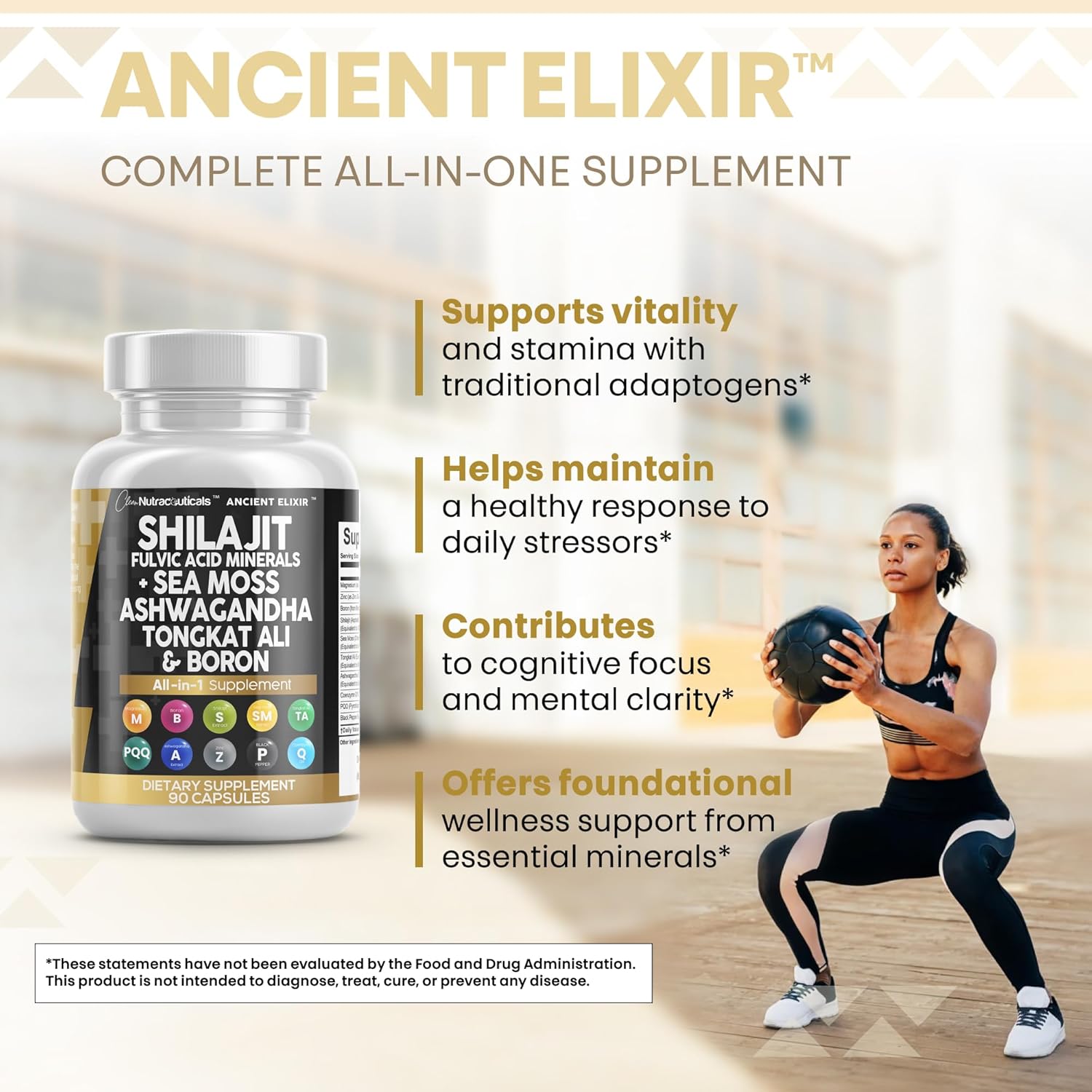 Clean Nutraceuticals Shilajit Supplement for Men with Sea Moss, Tongkat Ali, Ashwagandha, Boron, Zinc, CoQ10, PQQ - Fulvic Acid Capsules - Energy Support - 90 Count - Resin, Gummy & Powder Alternative