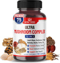 Ultra Mushroom Supplement Complex w Lion's Mane Cordyceps Maitake - 8 in 1 Mushroom Brain Supplements for Enhanced Clarity and Focus | 150 Capsules
