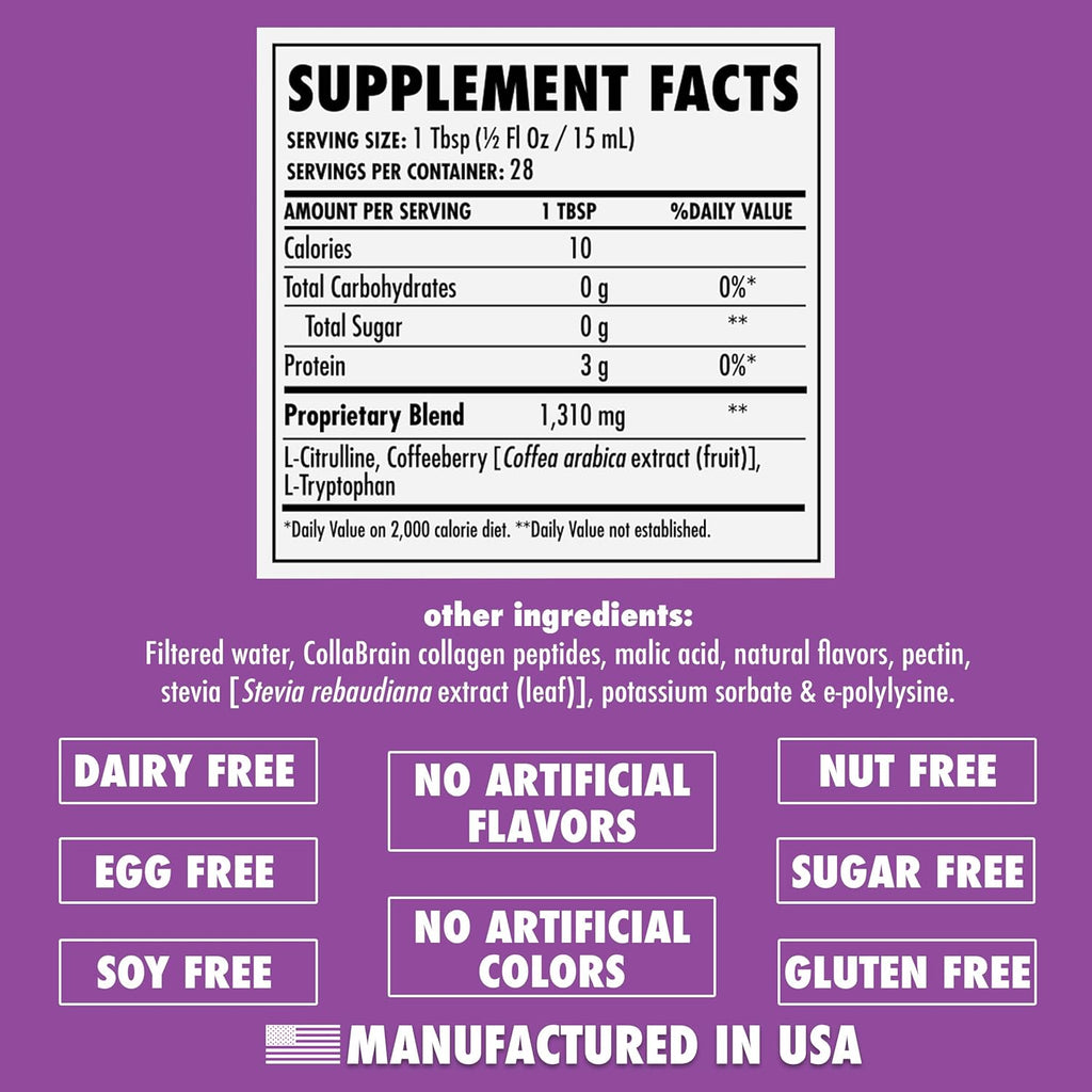 HEALTH DIRECT - AminoMind - Nootropic Collagen Supplement for Brain Health and BDNF - Pro-Hyp & Hyp-Gly Dipeptides, Coffeeberry Antioxidants - BlackBerry - 14 Fl Oz (28 Servings)