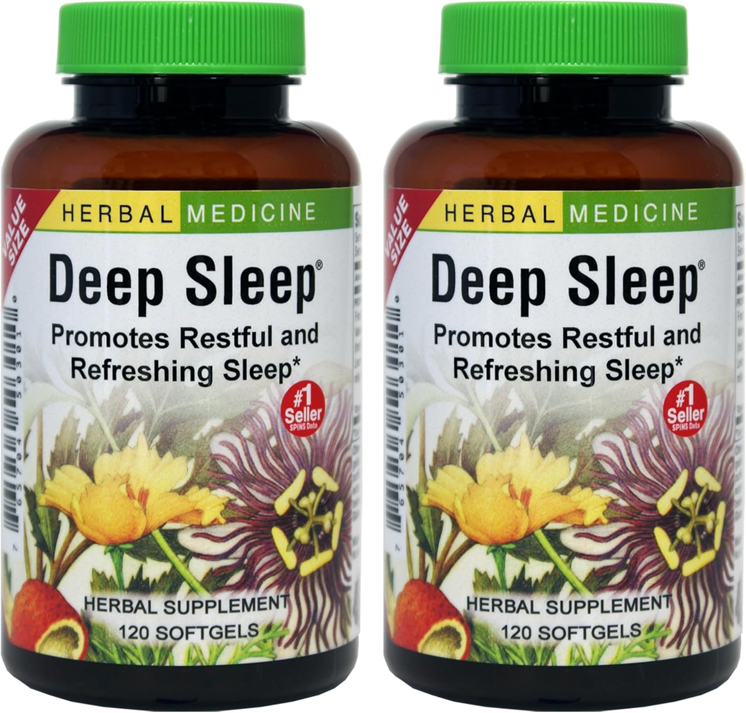 Herbs Etc. Deep Sleep Softgels - Herbal Sleep Support Supplement - Rest & Calming Support with Passionflower, Chamomile & Lemon Balm - 120 Softgels (120 Servings) - 2 Pack