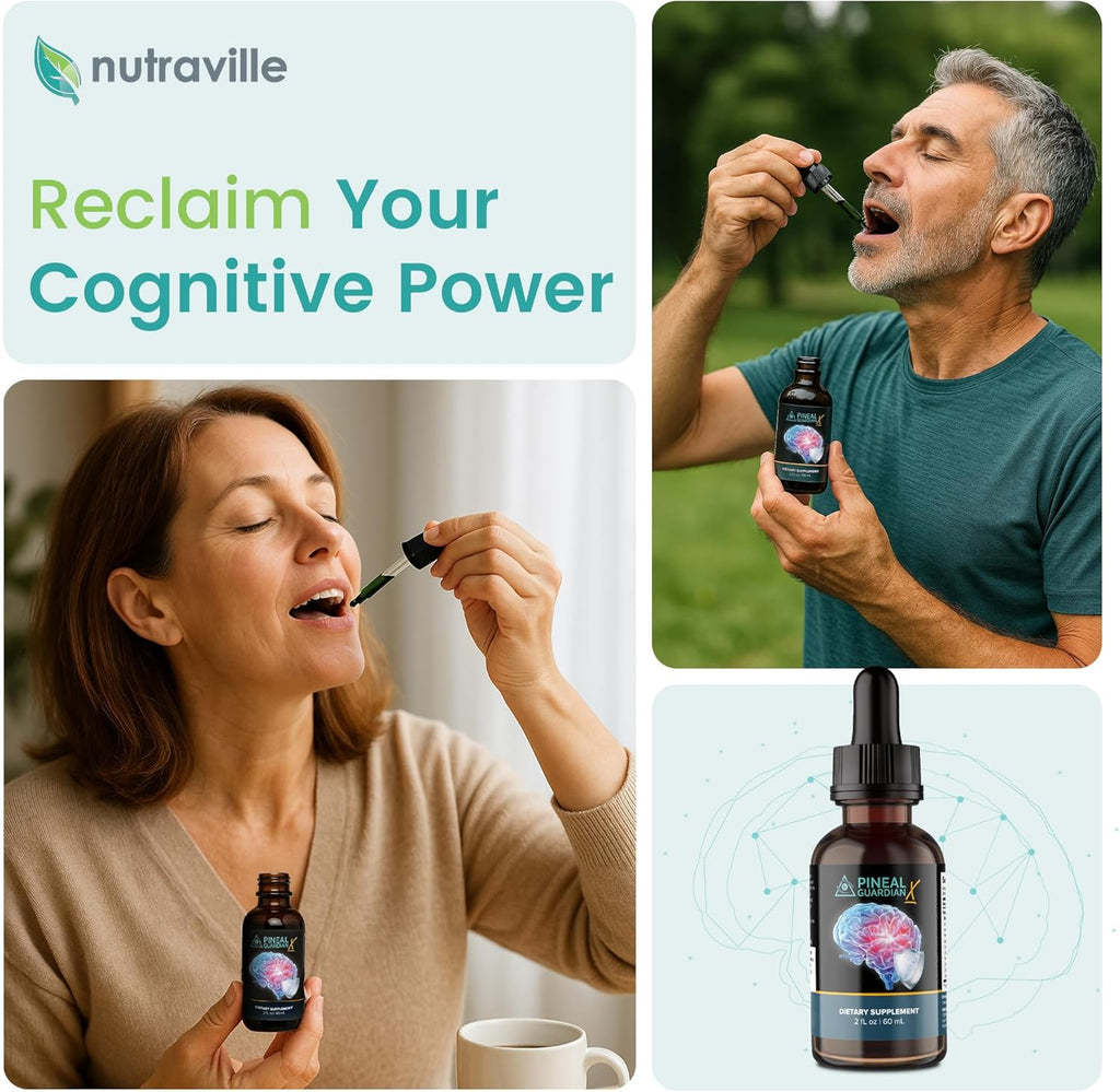 Pineal Guardian X - Rapid Pineal Gland Decalcification Drops for Cognitive Health Support - Brain Supplement to Keep Cognitive Function, Memory and Focus in Top Shape - Pack of 3