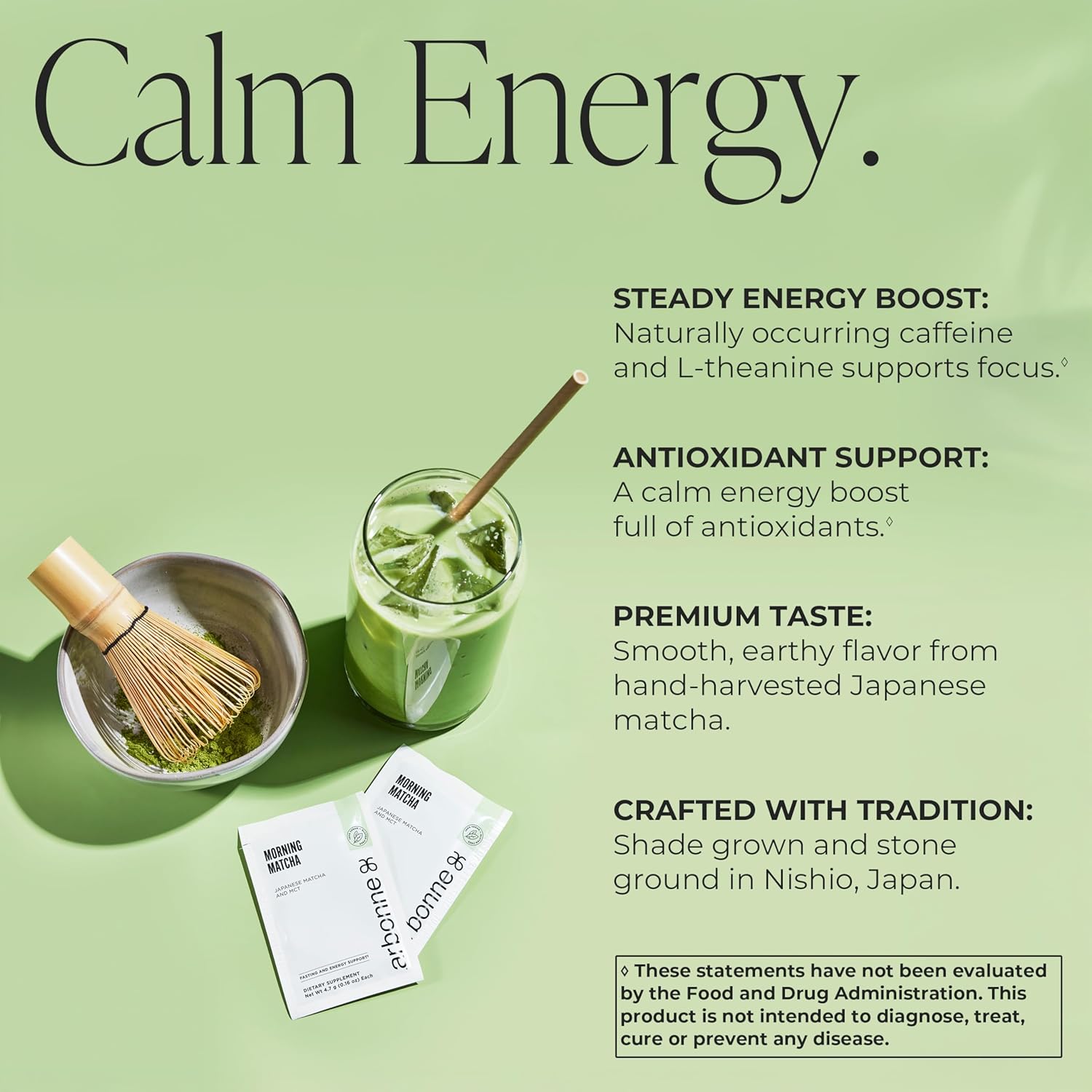 Arbonne Morning Matcha Green Tea Powder – Organic Japanese Matcha Powder with MCT Oil for Sustained Energy, Focus & Antioxidant Support – Vegan, Gluten-Free, Non-GMO – 30 Servings