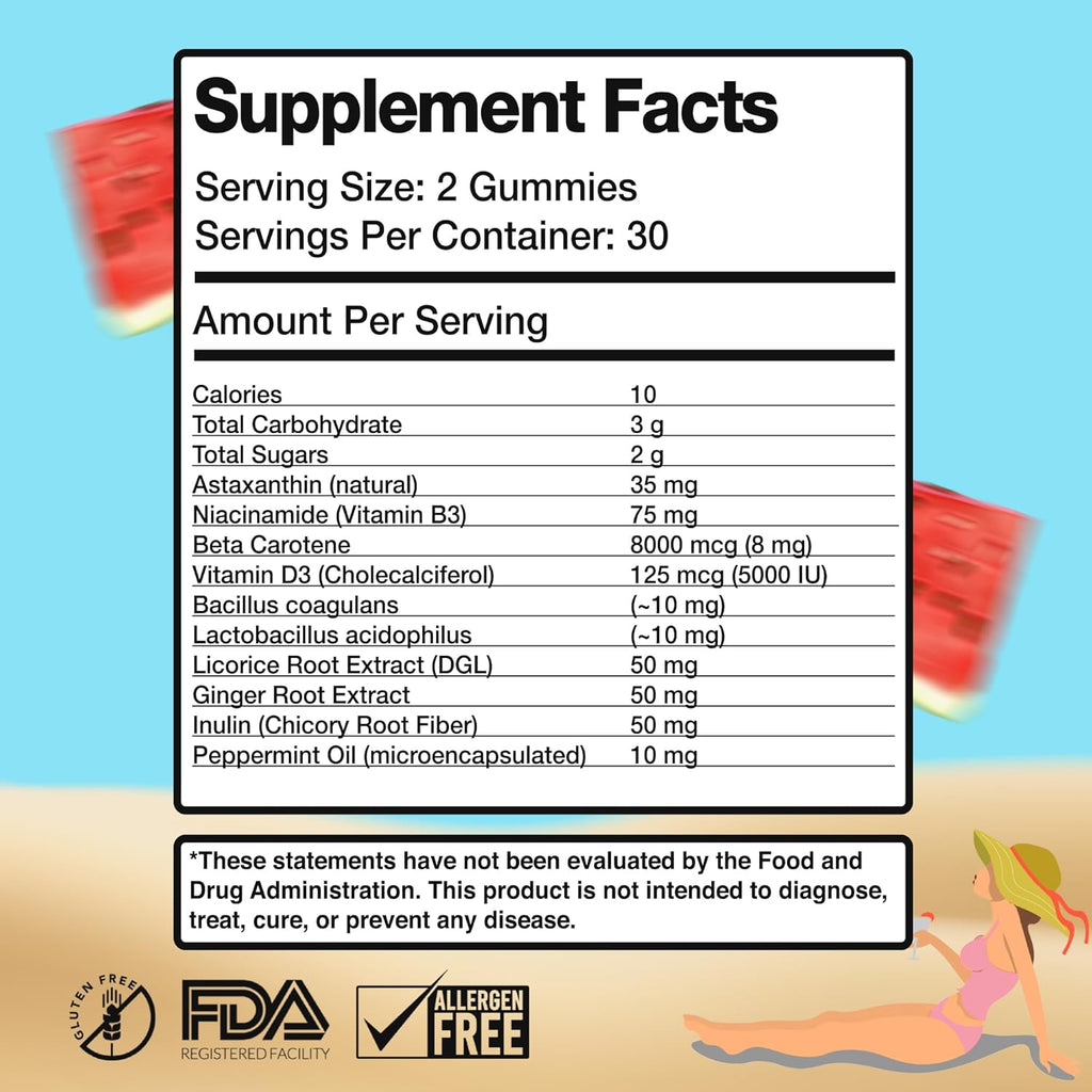 Glowbites - Tanning Gummies for Women - Self Tan Supplement - Tanning Pill Alternative - Fast Acting & Debloating Melanin Supplement with Beta Carotene, Astaxanthin, Niacinamide - Glow Up Skin