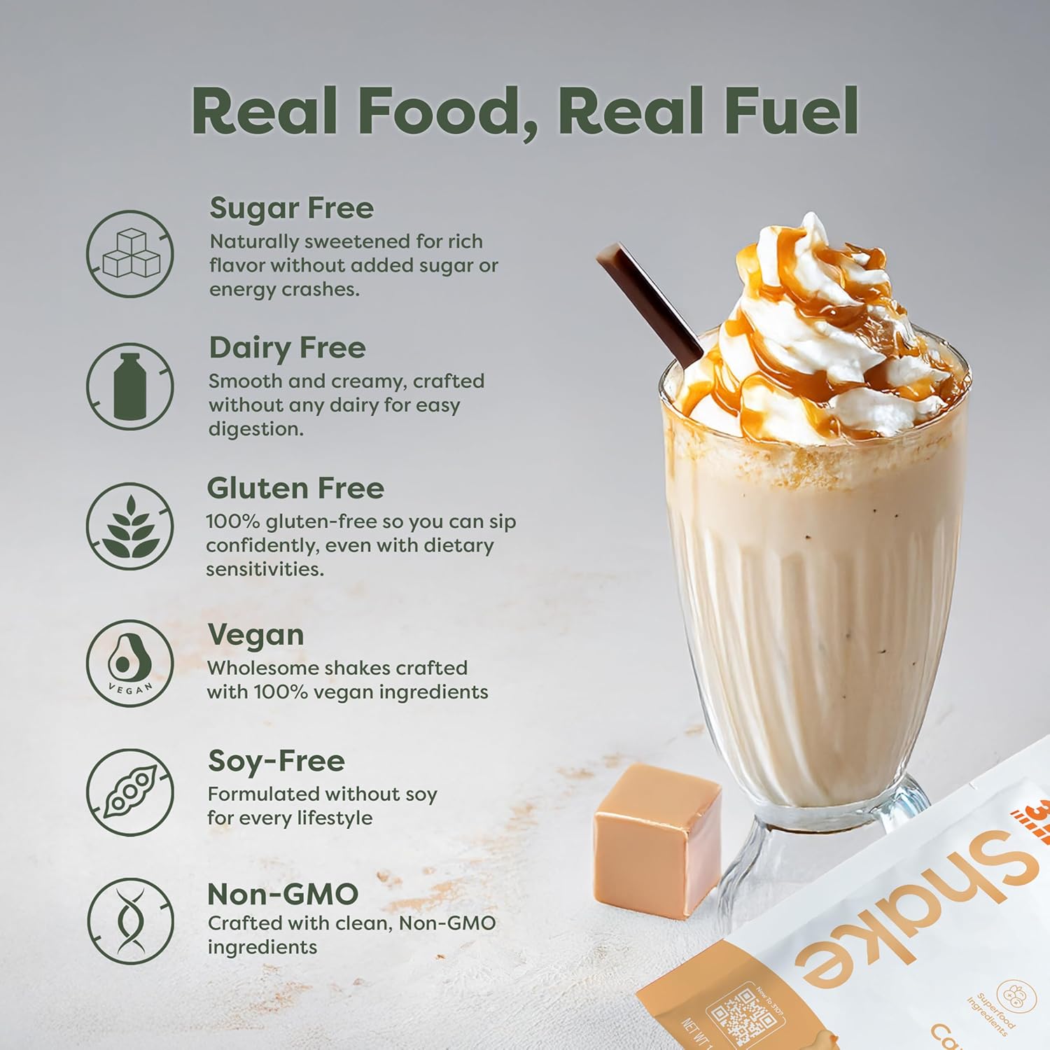 310 Nutrition All-In-One Meal Replacement Shake Powder - Plant-Based Protein Smoothie Blend w/High Fiber, Probiotics & Adaptogens - Low Carb, Vegan, Keto & Paleo Friendly - Caramel Sundae - 14 Srv
