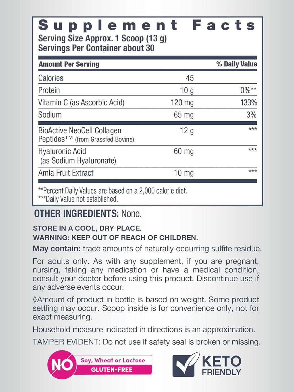 NeoCell Super Collagen Peptides | 13.7 oz | Grassfed Bovine | With Hyaluronic Acid and Vitamin C | Non-GMO, Gluten & Soy Free Supplement