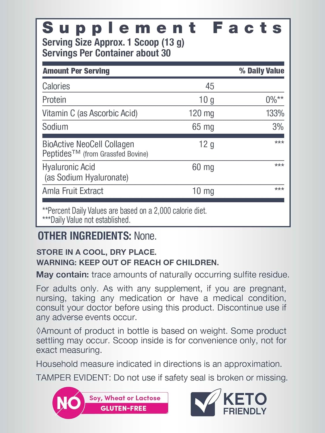 NeoCell Super Collagen Peptides | 13.7 oz | Grassfed Bovine | With Hyaluronic Acid and Vitamin C | Non-GMO, Gluten & Soy Free Supplement