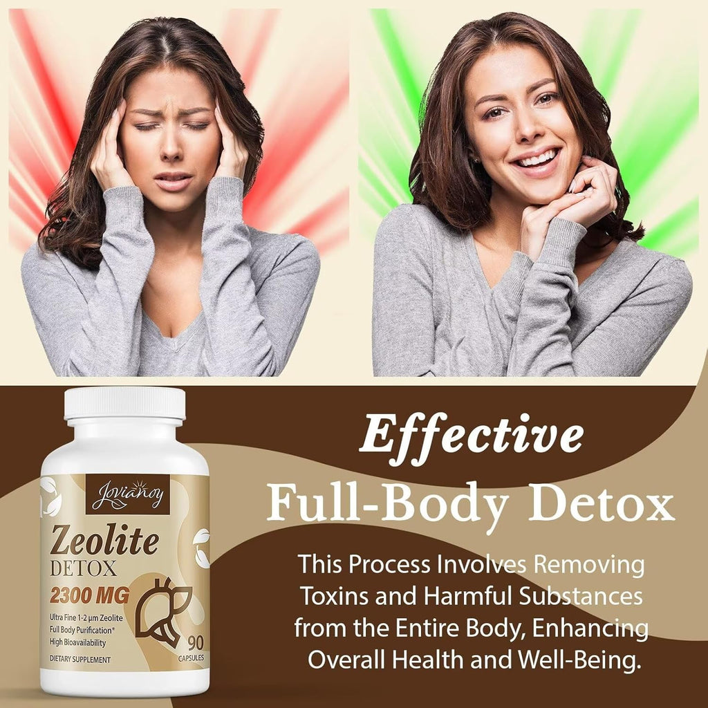 Zeolite Detox Capsules, Organic Activated Charcoal, Bentonite Clay, 1-2 µm Clinoptilolite, Maximum Absorption, Gut Liver Detox Cleanse Full Body for Women Men, 270 Capsules