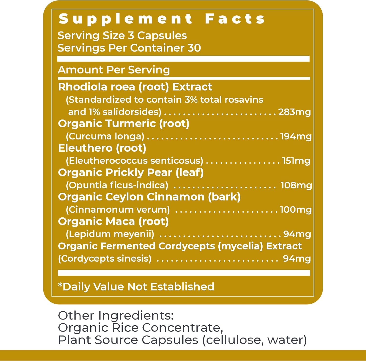 Premier Research Labs Adaptogen-R3: Adaptogen Supplements, Rhodiola Rosea Supplement with Maca Root, Complex for Stress, Heart & Metabolic Health - 90 Vegetarian Capsules