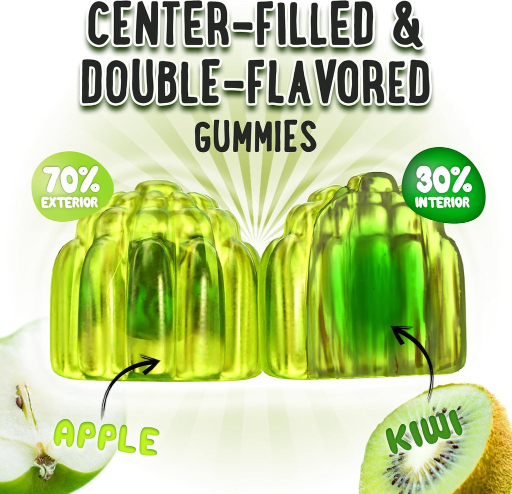 Center-Filled Magnesium Glycinate Gummies 400MG - High Absorption for Kids, Teens & Adults - Supplement for Sleep, Calm & Muscle Relaxation with B6 & D3 - Gluten Free & Vegan Friendly - 120 Count