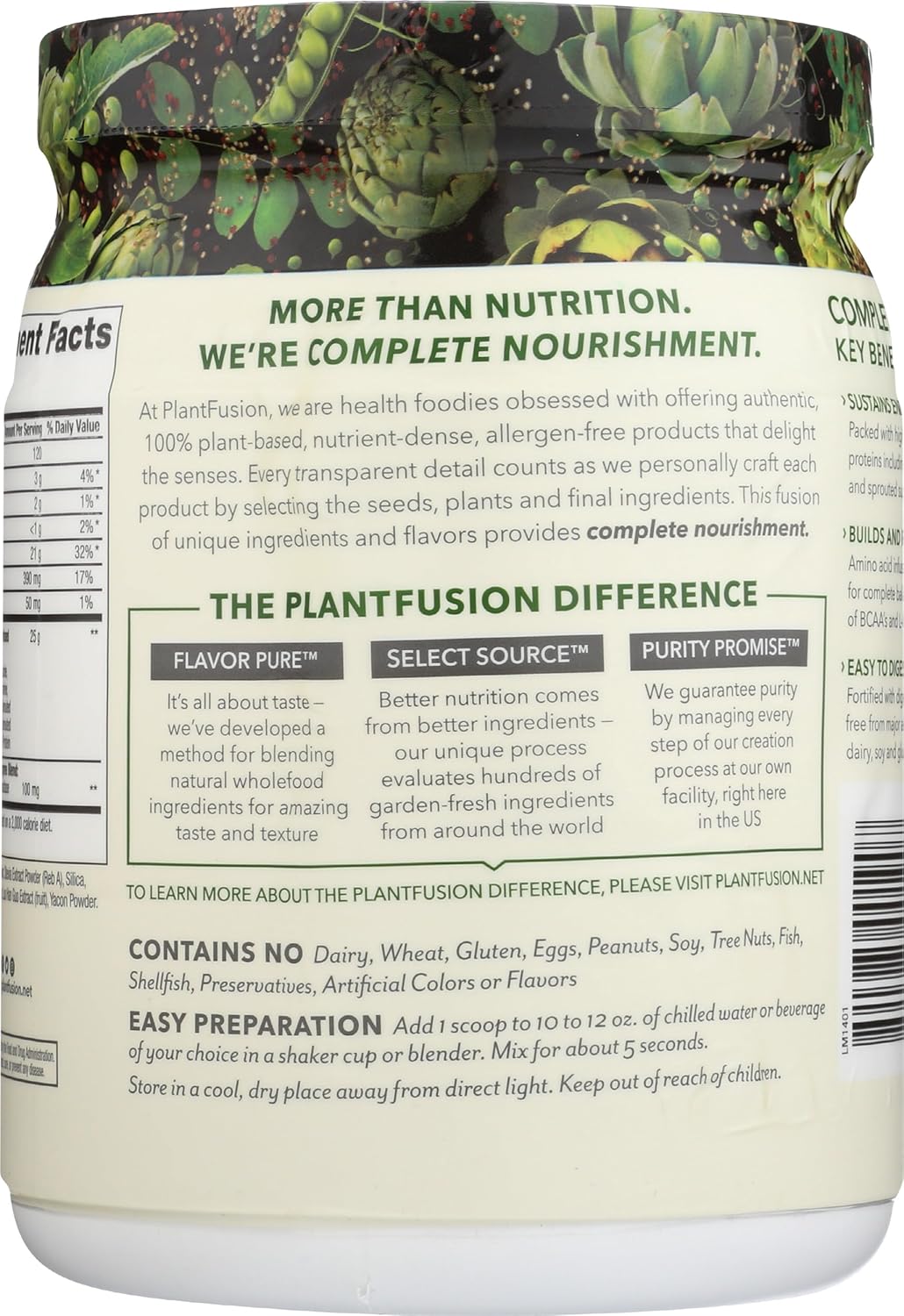 PlantFusion Complete Vegan Protein Powder - Plant Based Protein Powder With BCAAs, Digestive Enzymes and Pea Protein - Keto, Gluten Free, Soy Free, Non-Dairy, No Sugar, Non-GMO - Vanilla Bean 1 lb