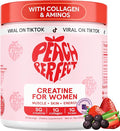 Peach Perfect Creatine Blend for Women – Micronized Creatine Monohydrate with BCAA & Collagen for Glute Strength Support – Strawberry Acai – 30 Servings