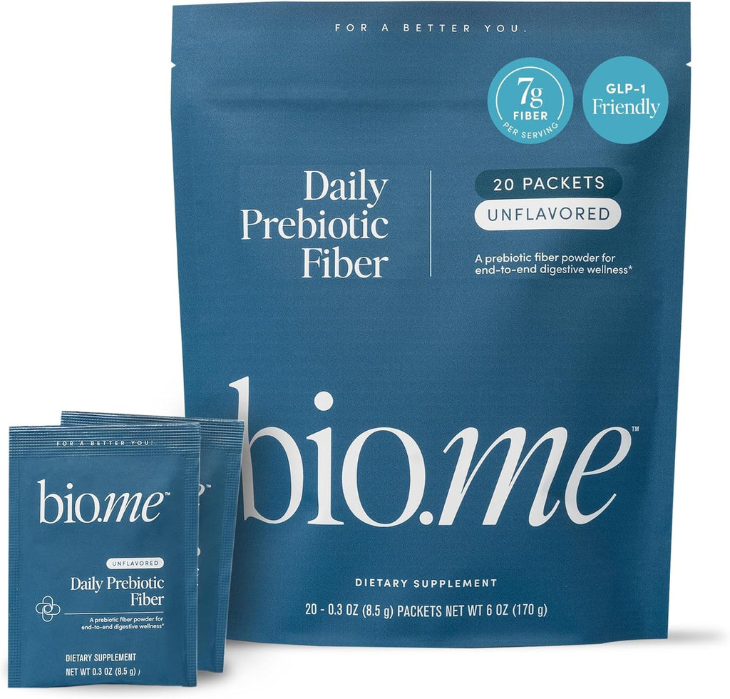 Daily Prebiotic Fiber Supplement Powder Travel Packs for Digestive Health & Gut Health - Fiber Powder Unflavored Prebiotics, Non-GMO, Gluten & Sugar Free Soluble & Insoluble Fibre - 20 Servings