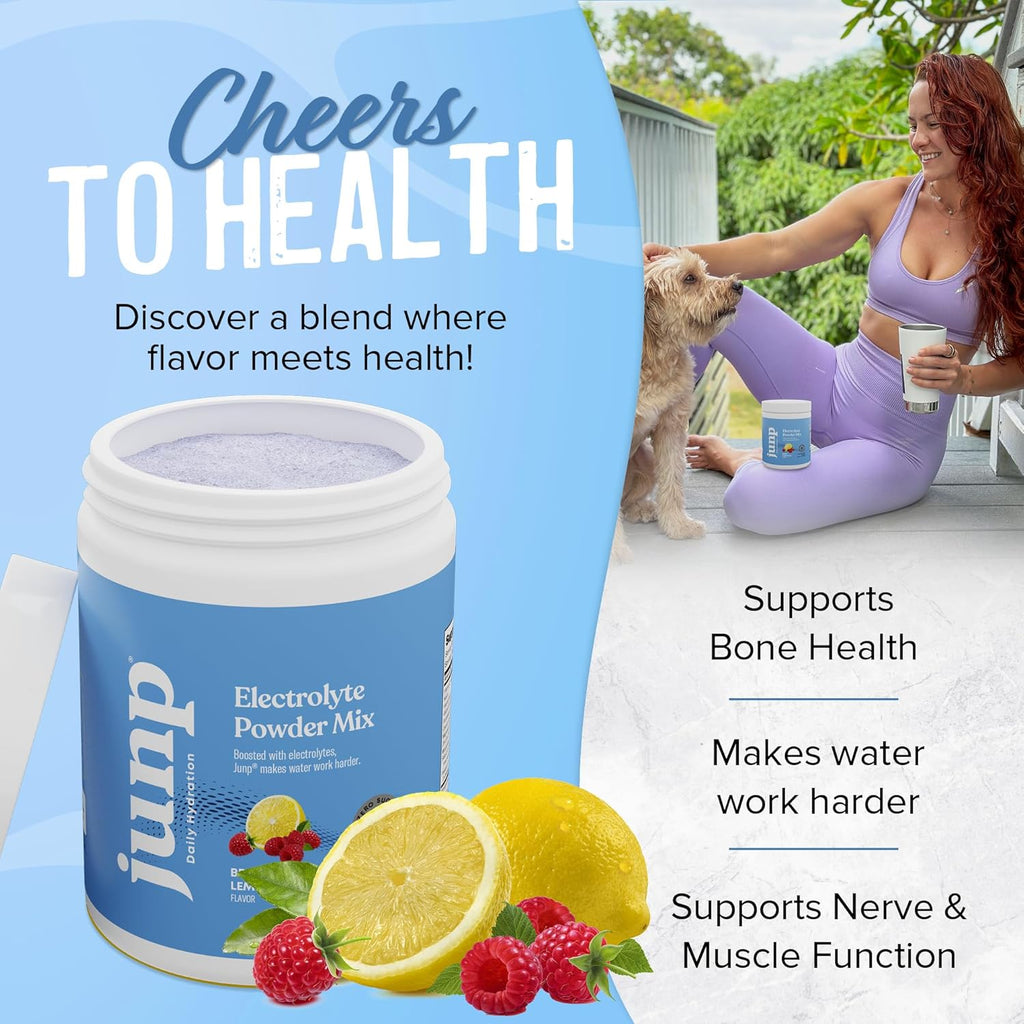 JUNP Electrolytes Powder No Sugar No Carbs – Berry Lemonade Keto Electrolyte Drink Mix - Potassium & Salt Hydration Powder Electrolytes - Zero Calorie Sugar Free Electrolyte Powder, 90 Servings