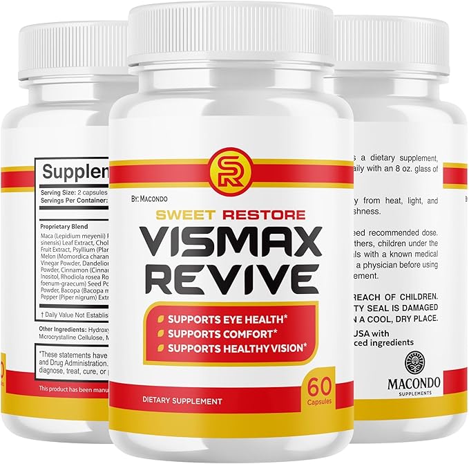 Macondo (2 Pack) VisMax Revive Eye Supplement Capsules - Official VisMaxRevive Premium Support - Maximum Strength, Natural Vitamins for Overall Health - 120 Capsules for 2 Months