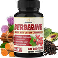 Berberine with Ceylon Cinnamon, Turmeric, Milk Thistle, Artichoke, Black Pepper - 150 Count - Pack of 1