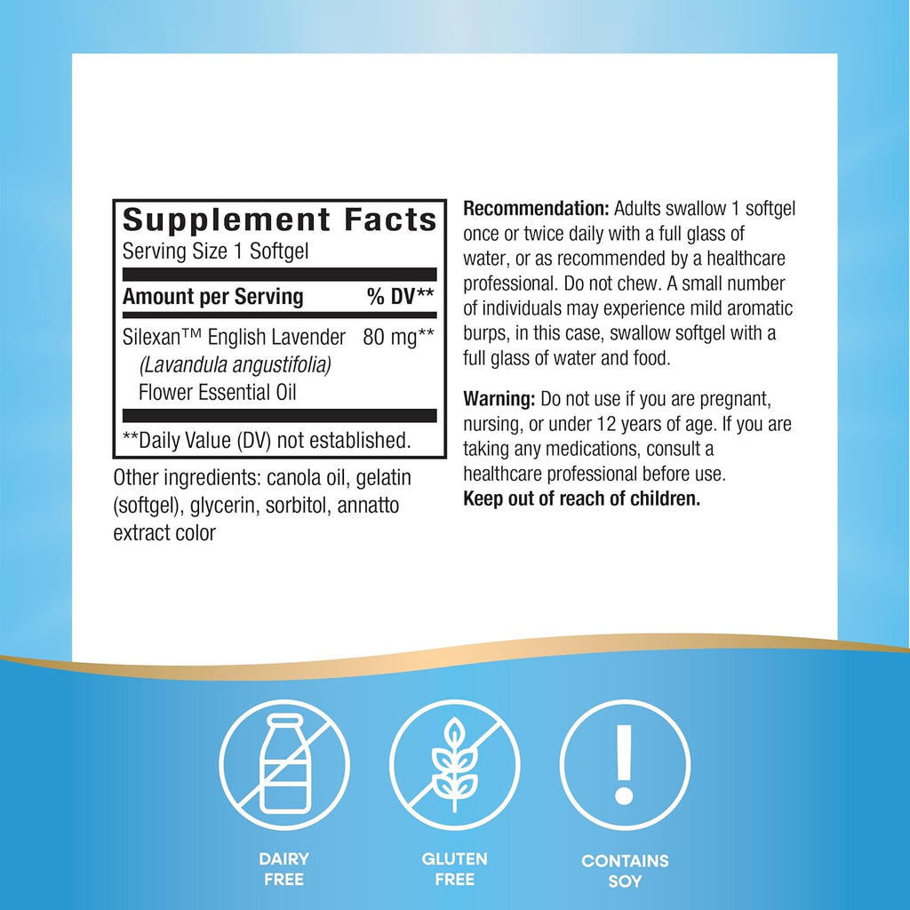 Nature's Way CalmAid, Helps Manage Stress and Tension*, Clinically Studied Lavender, Non-Drowsy, 30 Softgels