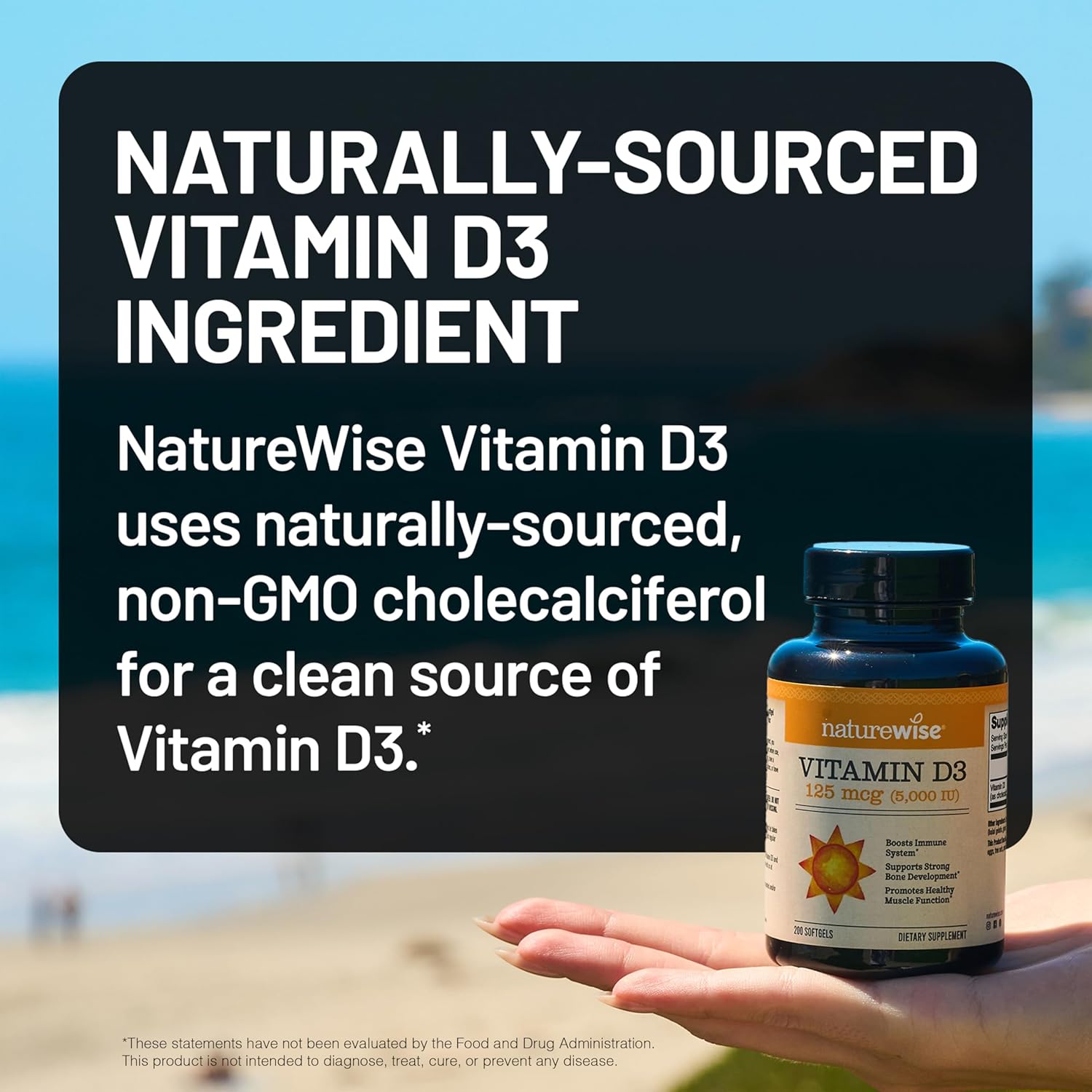 NatureWise Vitamin D3 5000iu (125 mcg) 90-Day Supply for Immune Support, Healthy Muscle Function, and Bone Health - Non-GMO, Gluten-Free in Organic Extra Virgin Olive Oil, (Mini Softgel), 90 Count