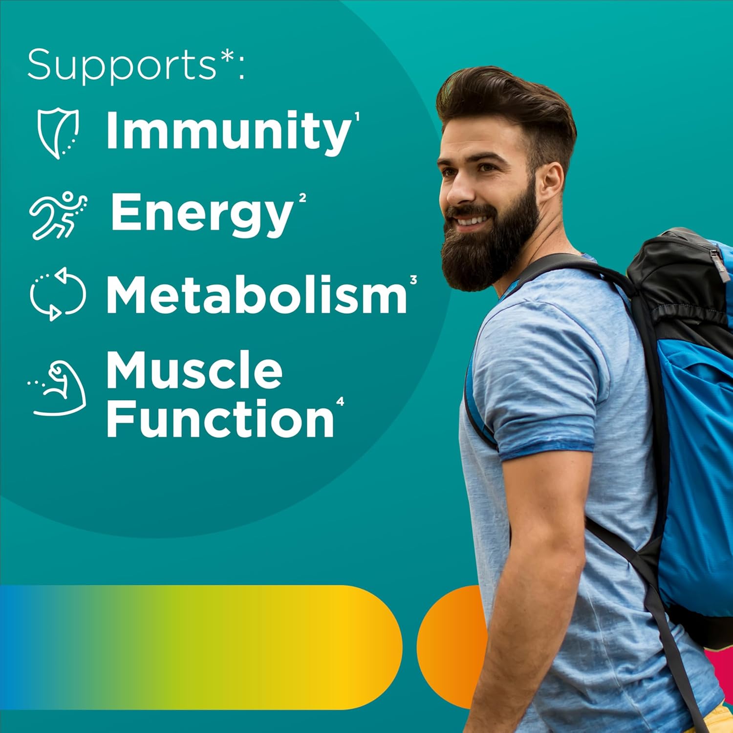 Centrum Men's Multivitamin Gummies, Immune, Energy, Healthy Appearance Support, 100 Count, 50 Day Supply