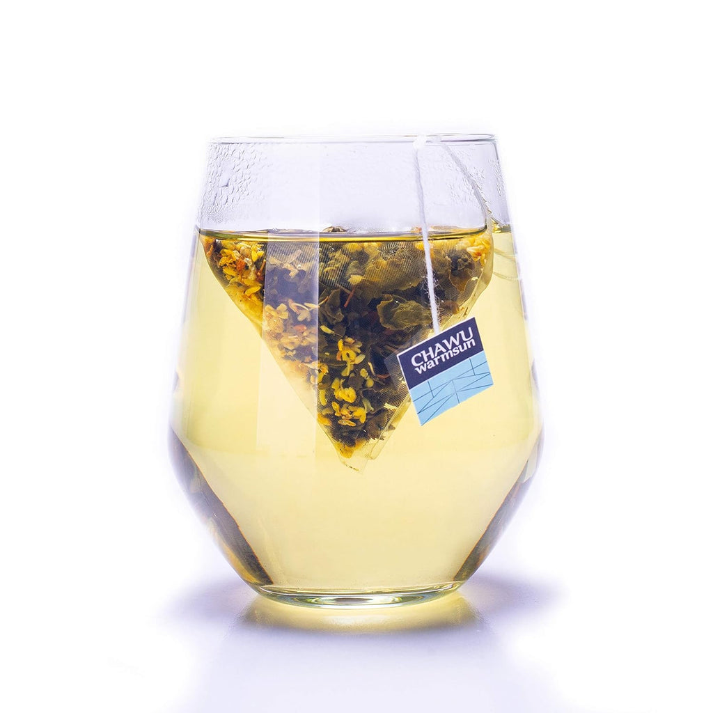 ChaWuWarmSun Osmanthus & Oolong Tea Bags,16 Tea bags,8 Count/Box(Pack of 2),Natural Osmanthus with Light Roasting TieGuanYin Oolong Tea Loose Leaf