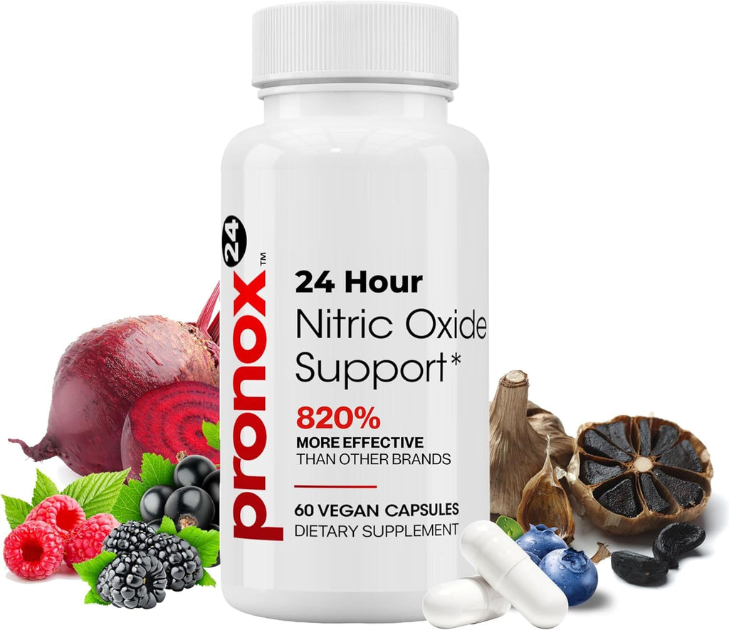Nitric Oxide Booster Supplement with Magnesium, Zinc, Vitamin B12, Vitamin C & Vitamin D3 | 24-Hour Circulation Support, Energy Boost, Blood Flow & Heart Health | Vegan, Non-GMO (60 Count)